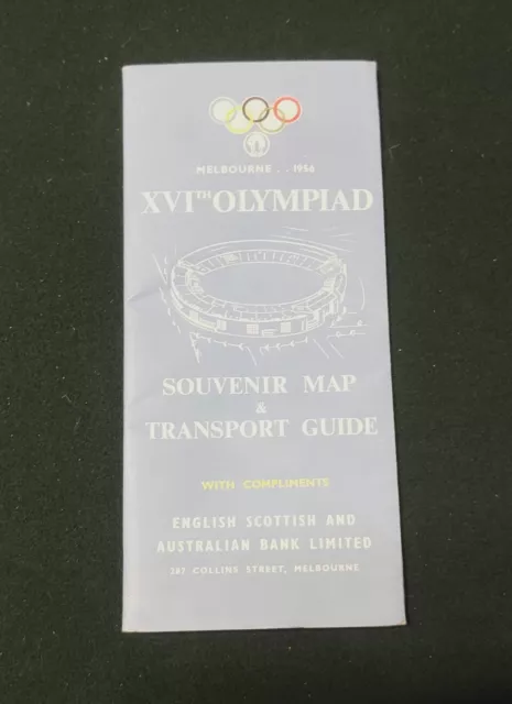 Rare 1956 Olympic Melbourne Souvenir Map And Transport Guide