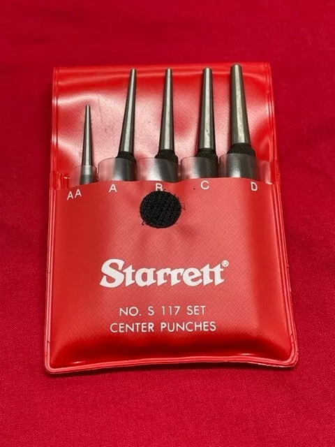 Starrett S117PC Center Punch with Round Shank, 5 Pieces Set IN STOCK