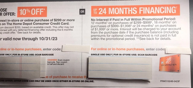 Home Depot 10% Off Coupon Online Or In-Store/Coupon Valid Now Through 10/31/2023