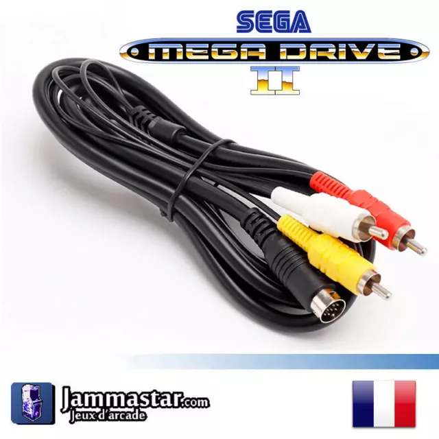 Câble Vidéo Stéréo pour Sega Mega Drive 2 - AV Cable RCA - Megadrive