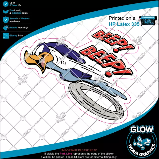 2X ADESIVO WILLY Il Coyote Road Runner Tuning Auto Moto Casco Sticker Decals EUR 6,90 - IT - Foto 3