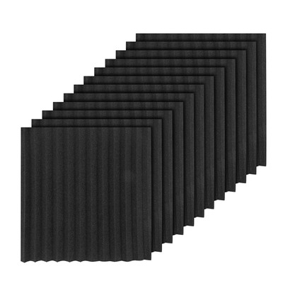 MYAMIA 30x30x5Cm Acustico Insonorizzante Fonoassorbente Schiuma di Rumore Piastrelle-Nero 