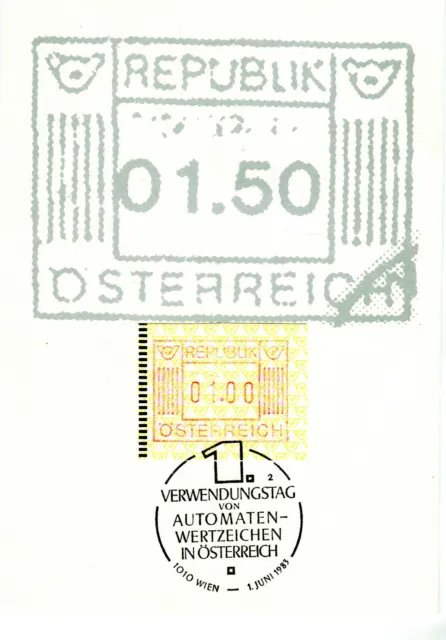 GA Ganzsache Karte 1 Verwendungstag Automatenwertzeichen Österreich 1983 GA503