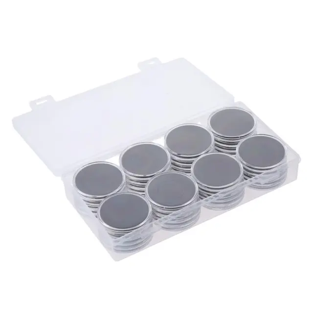 40PCS Transparent Coin Capsules Round Coin Capsules Covers Coin Storage Box