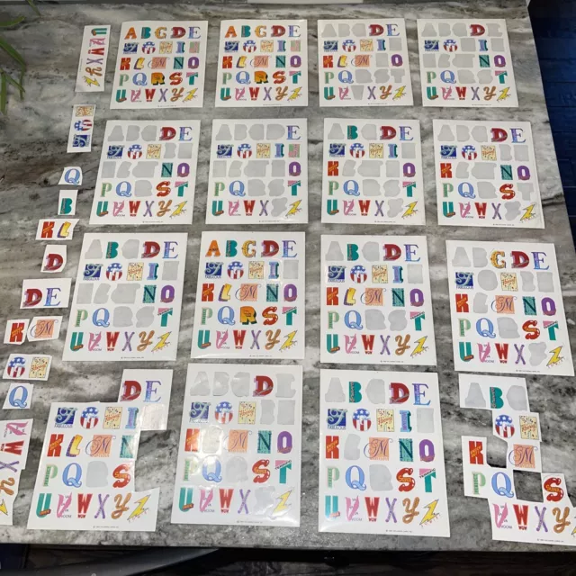 Alphabet ABC Letters Sticker Sheets Loose Vintage 1983 Hallmark
