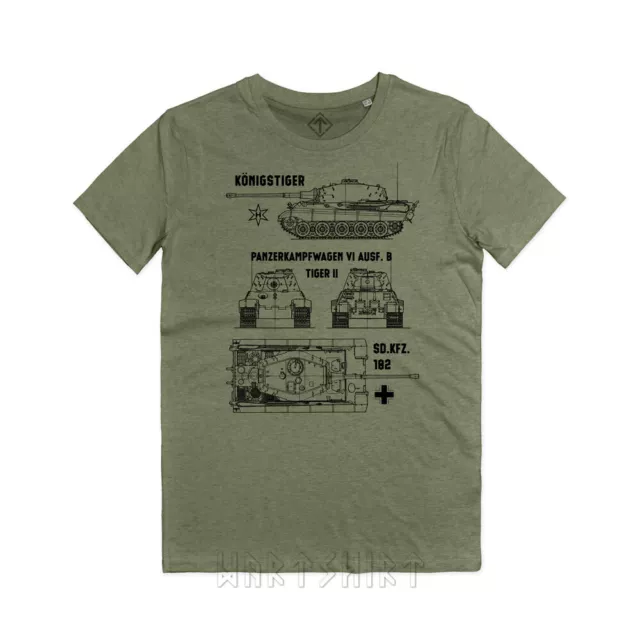 Maglietta Carro Tedesco Tigre Reale WW2 Panzer VI Sd.Kfz.182 Königstiger T-Shirt