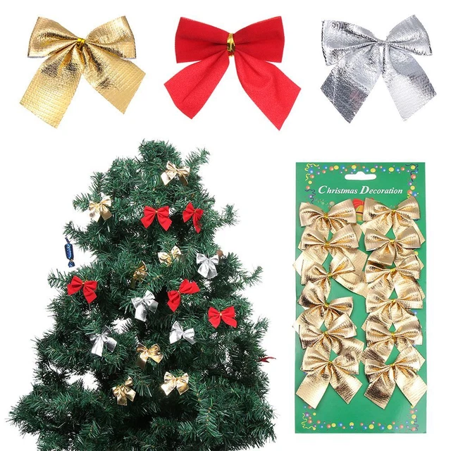 Bowknot Colgante de árbol de Navidad Suministros de boda Ornamento de navidad