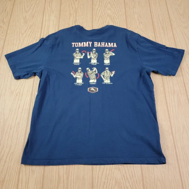 Tommy Bahama Referee Blue Men’s XL T-Shirt Football Golf Cigar Martini Humor
