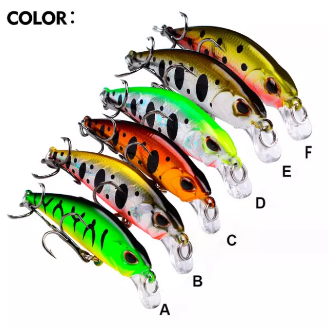 6pcs/pack Fishing Lures Hard Bait Minnow Crankbait Bass Tackle Swimbait Wobbler