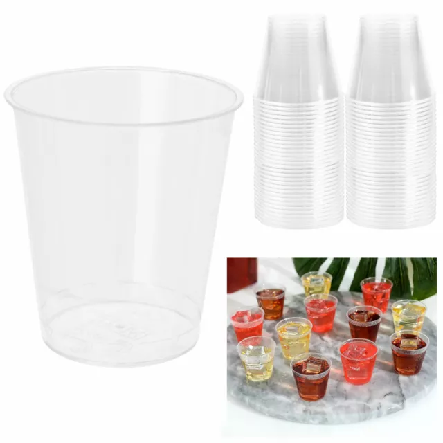 50CT Transparente Desechable Vasos de Chupito Plástico Duro Tazas Vajilla Barra