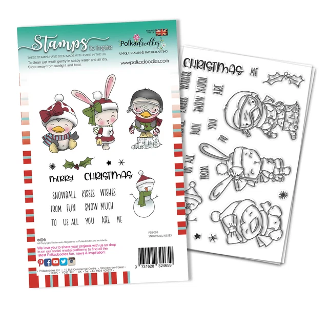 Polkadoodles Snowball Kisses Clear Stamp Set