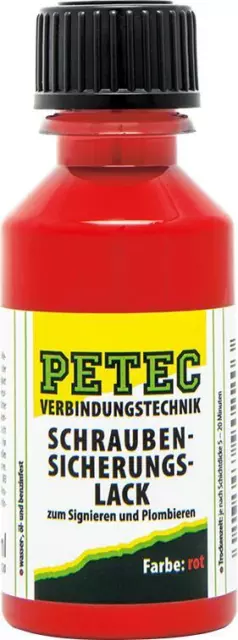 PETEC 90220 Schraubensicherungslack, rot, 20ML (443 EUR/l)