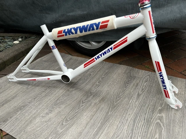 Old School Vintage Bmx 1984 Skyway Ta  Frame, Forks & Headset - White