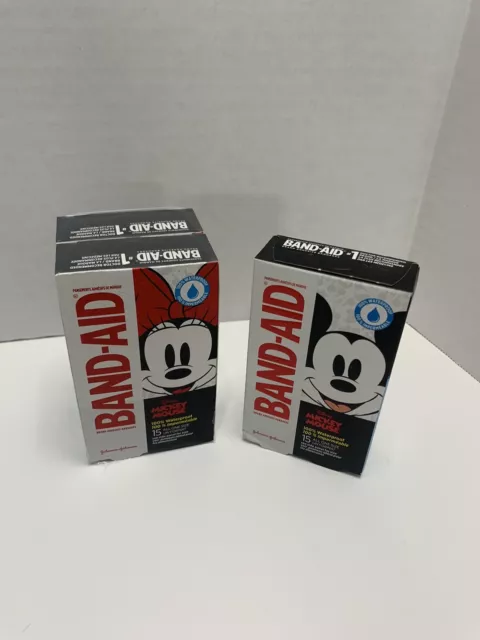 3 Boxes of Band-Aid Kids Waterproof Disney Mickey Mouse One Size Designs 15 per