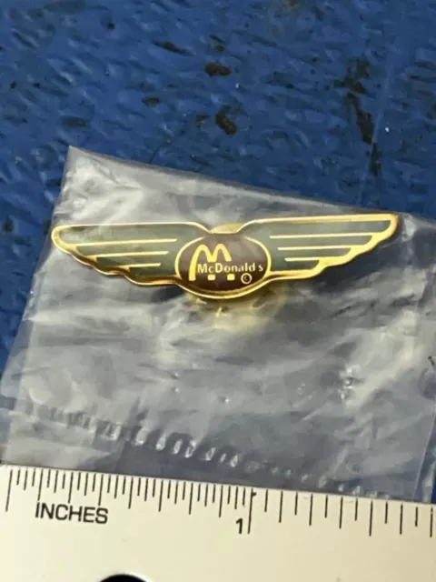 Vintage McDONALD'S  Gold Tone Lapel Pin Brooch Rare Wings Airline
