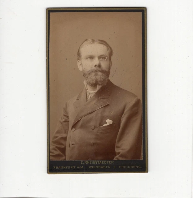 CDV Foto Herrenportrait - Frankfurt Main / Wiesbaden / Friedberg 1880er