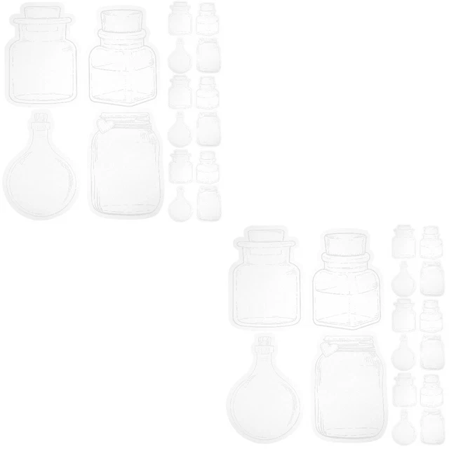 40 Stk dekorativ diy Flaschenform klar Aufkleber in Glasform