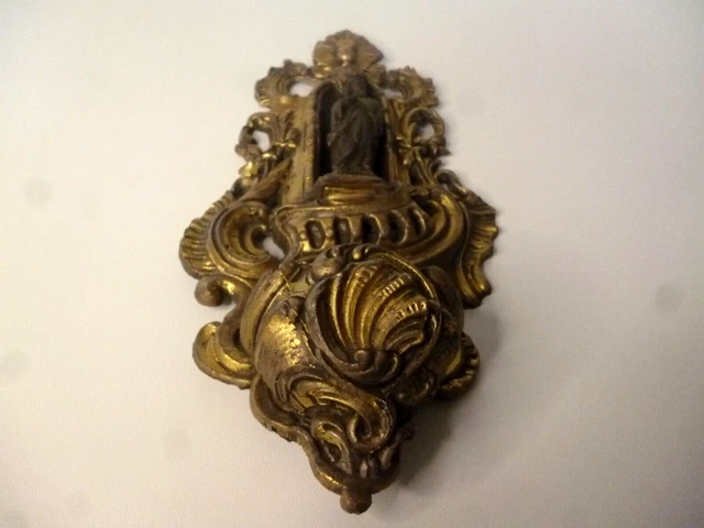 Antique Great Blessed Virgin Notre Dame de Lourdes Virgin Religious Benitier 2
