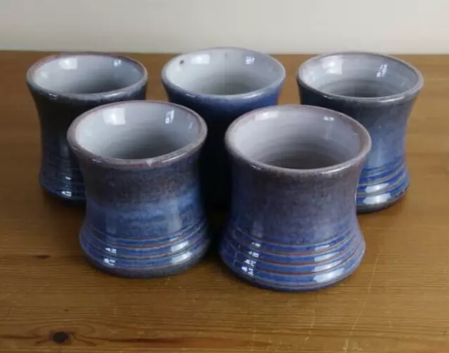Guernsey Studio Pottery Sake Style  Cups x5