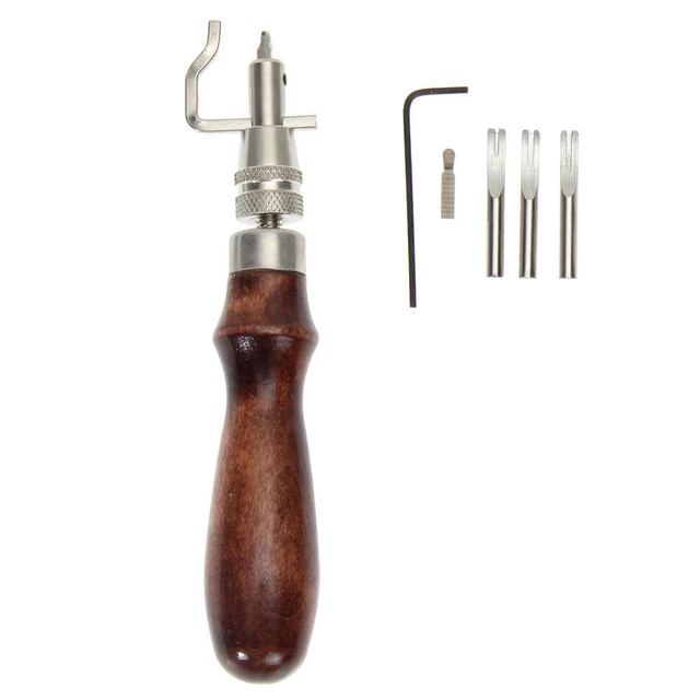 5 in1 DIY Leathercraft Adjustable Pro Stitching Groover Crease Leather Tool