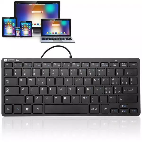 Mini clavier USB universel silencieux ultra fin 78 touches noir