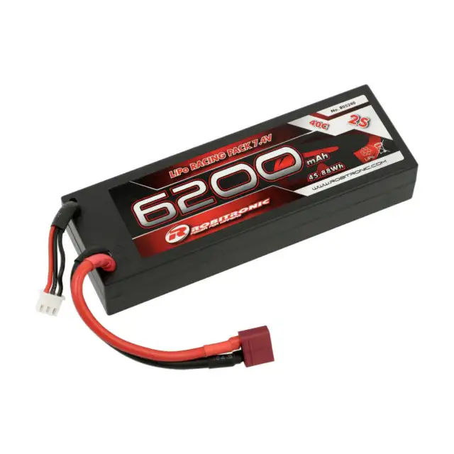 Batterie Lipo Robitronic 6200mAh 2S 40C Fiche À T