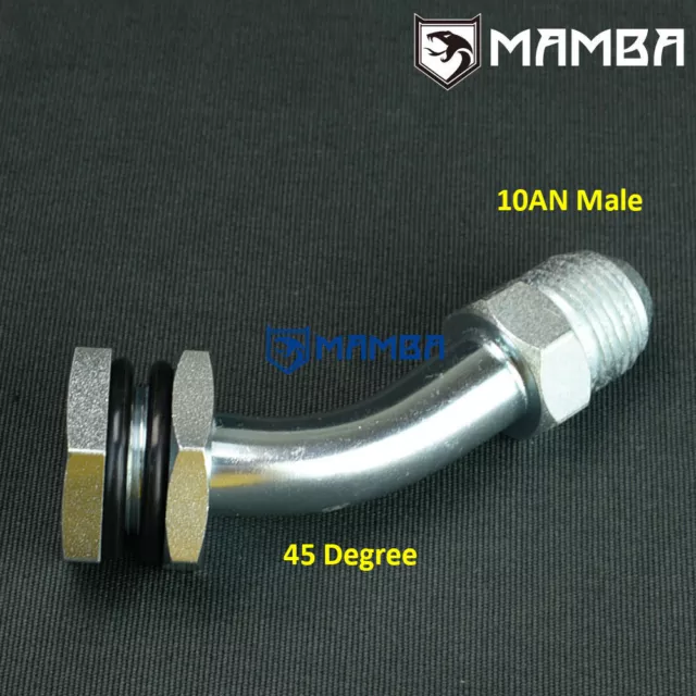 DIY oil pan sump turbo oil return drain pipe adapter fitting 45Deg 10AN (-10 AN)