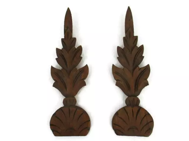 2 Small pieces Antique French Carved Wood Reclaimed Architectural Trim Corbels