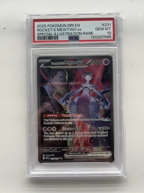 Mewtwo Destend Rivals TEAM ROCKET'S MEWTWO EX Destined Rivals 231/182 Pokemon PSA 10 £771.72 ...