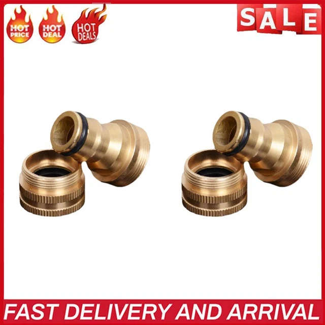 2 Pcs Faucet Fitting Brass Tap Quick Connector for Garden Tubing Car Washer Pipe