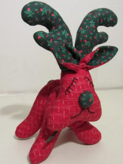 Vintage Handmade Reindeer Stuffed Animal Plush 7"