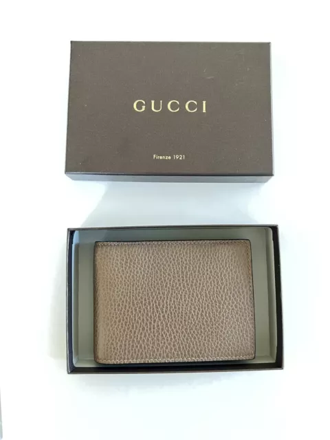 Men’s GUCCI Bi-Fold Wallet Brown Leather NEW In Box