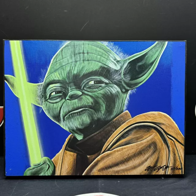 Yoda Star Wars William Lopa Movie Artwork Canvas 15x20 LE 57/200