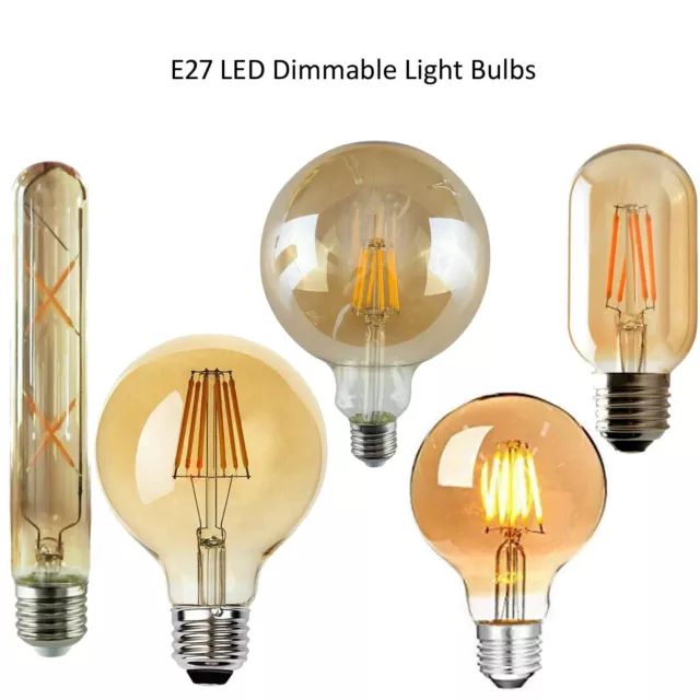 Vintage Filament LED Edison Bulb Dimmable E27 Decorative Industrial Light A+