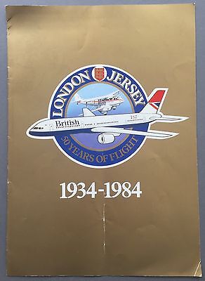 British Airways London - Jersey 50 Years Vintage Brochure 1934-1984 Ba Rapide