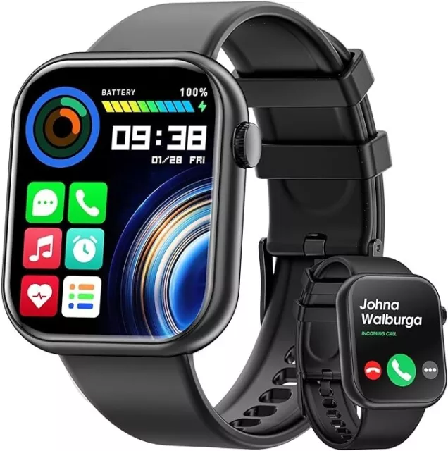 Smartwatch Uomo Donna 1,85'' con Chiamata Bluetooth e Risposta Vivavoce 2023