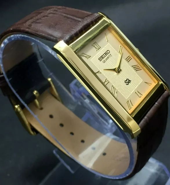 SEIKO QUARTZ SUPER Slim Roman Dial Japanese with New Battery Men's Wrist  Watch £ - PicClick UK