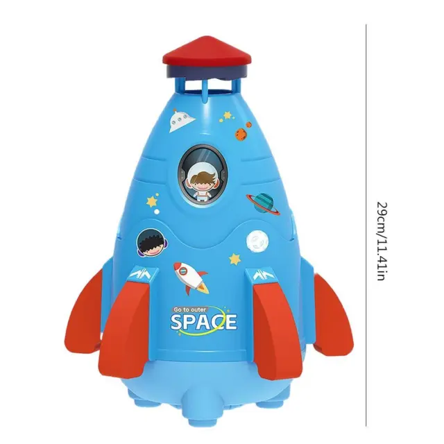 Space Rocket Sprinklers Rotating Water Powered Launcher Summer Fun Toys (Blue) 3