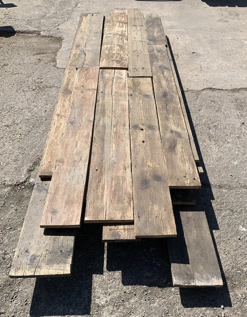 TABLAS DE PISO de 8-10" de ancho - pino antiguo rescatado/recuperado - aproximadamente 20 m cuadrados