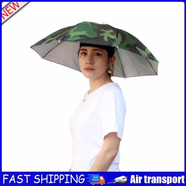 5pcs Outdoor Portable Anti-Rain Anti-Sun Head Umbrella Hat (Camouflage) AU