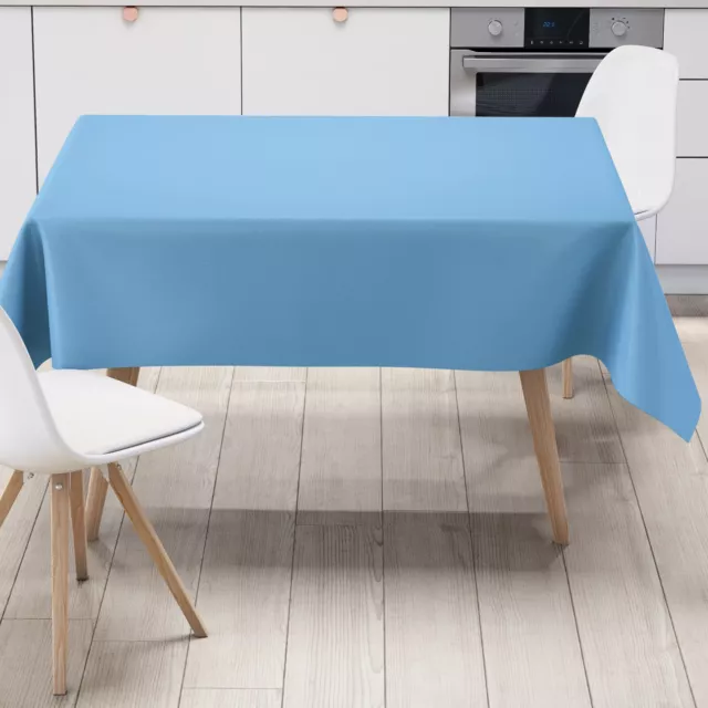 Nappe de Table en Toile Cirée Couleur Unie Bleu Clair uni 291 Carré Rond Oval