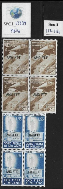 WC1_13399. ITALY:TRIESTE FTT. Blocks of 1951 MILAN'S FAIR. Scott 113-114. MNH