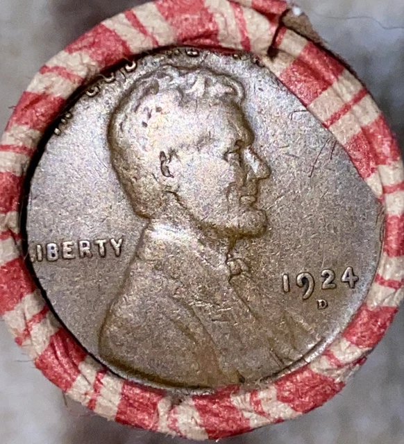 1 US Lincoln Wheat Cent Penny Roll 1924-D/1914-S (50 Coins) Old Vintage