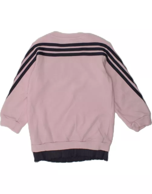 Adidas Baby Mädchen Pullover Kleid 9-12 Monate rosa Baumwolle BD47 2