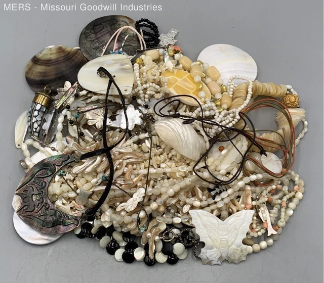Lot of Mother of Pearl Jewelry - 3 Pounds - Mixed Metal