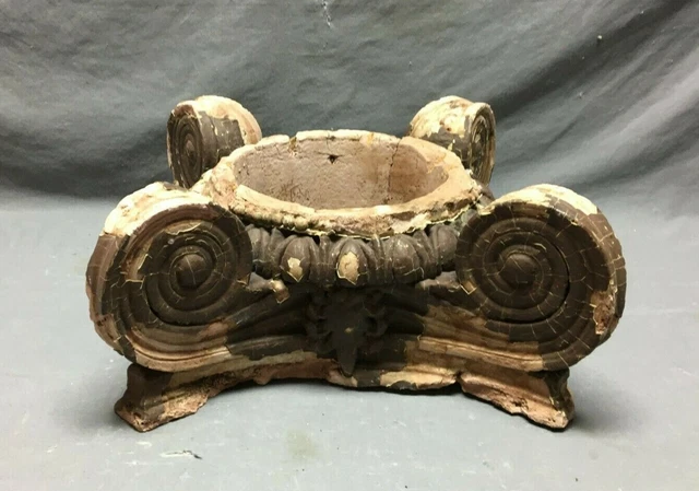 Antique Shabby Architectural Neoclassical Plaster Column Capital Chic  779-21B