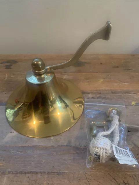 NOS Nautical Brass Ship Bell 6" Solid Home Garden Kitchen Boat Décor Marine