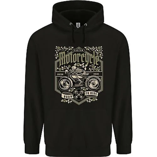 Custom Motorcycle Biker Motorbike Mens 80% Cotton Hoodie