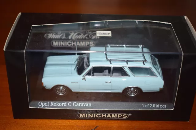 opel rekord c caravan 1966 sirius bleu 1/43 minichamps 430 046114