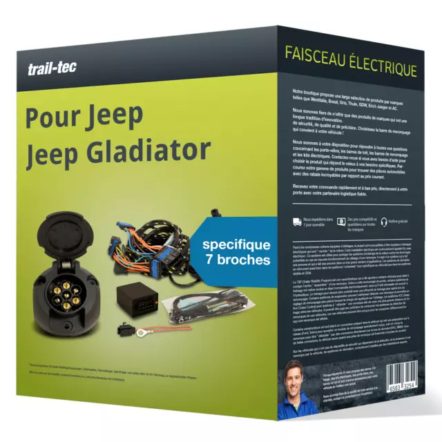 Faisceau spécifique au véhicule 7 broches pour JEEP Jeep Gladiator 19- trail-tec